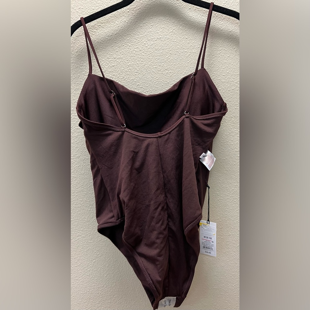 Shade & Shore - Med (8-10) New With Tags Swimsuit - Brown High Leg Cheeky - Picture 6 of 10